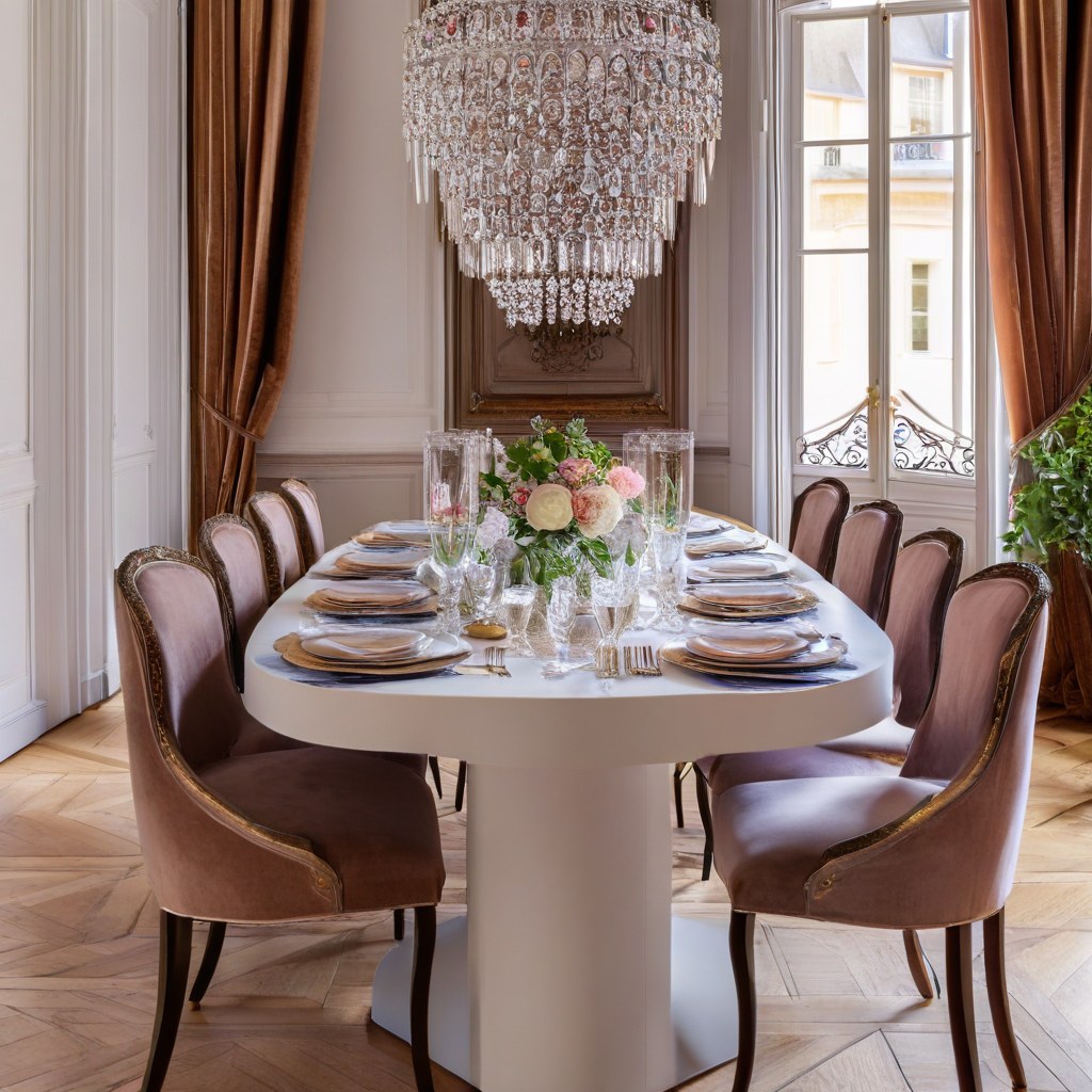 Meubles de luxe Nantes salle à manger élégante avec lustre en cristal de Casa Padrino