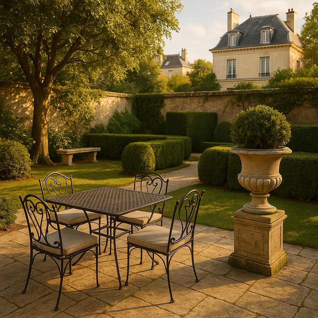 Meubles de luxe à Neuilly sur Seine : mobilier de jardin sur une terrasse par Casa Padrino
