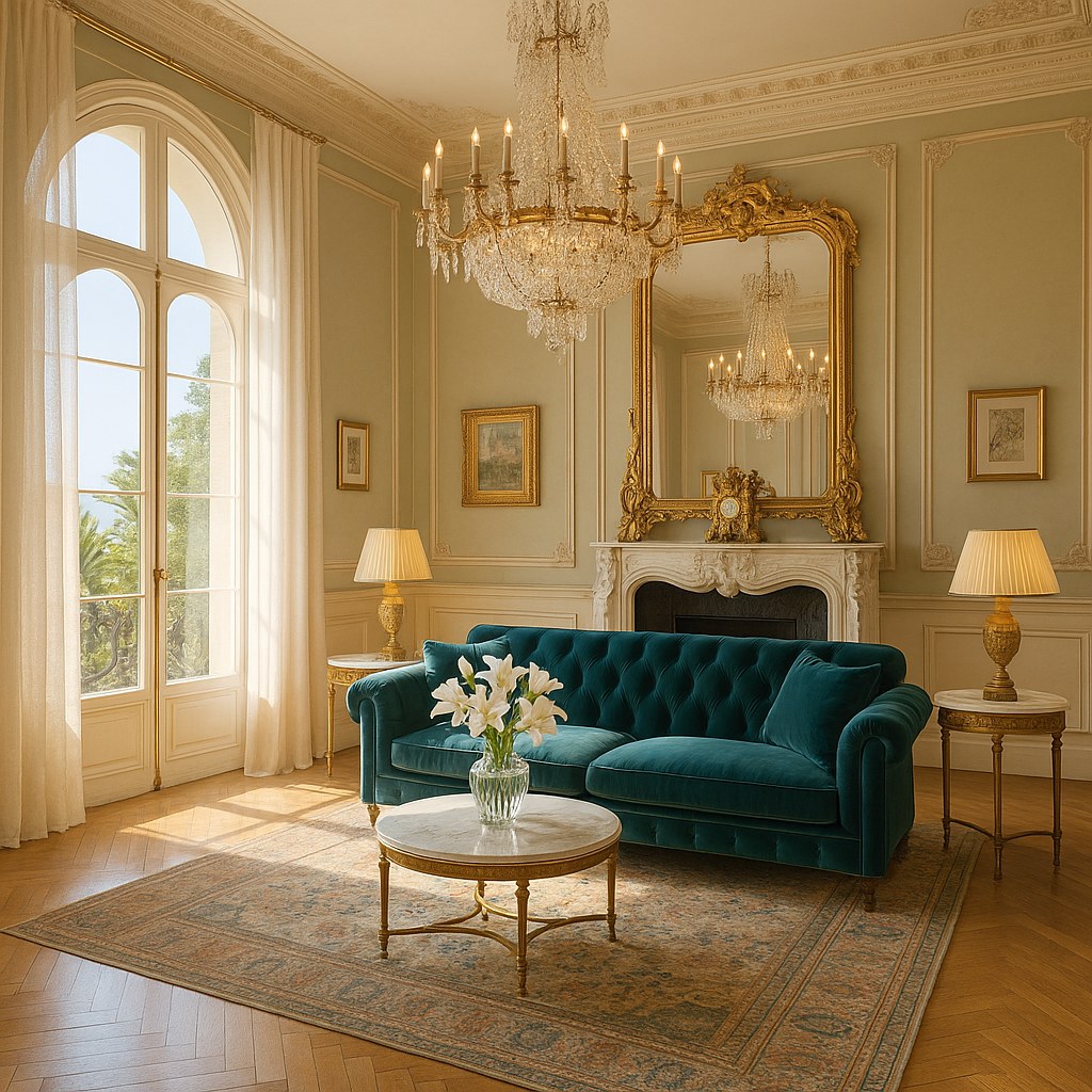 Meubles de luxe Nice salon luxueux avec canapé en velours de Casa Padrino
