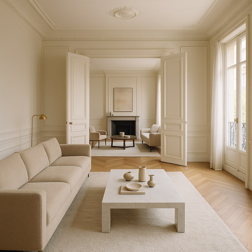 Meubles de luxe dans le 16e arrondissement : double salon haussmannien par Casa Padrino