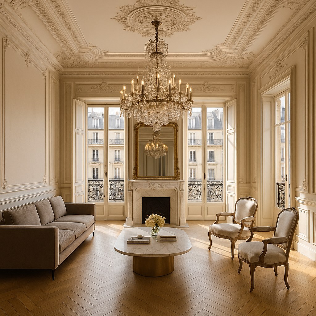 Meubles de luxe dans le 16e arrondissement : grande hauteur sous plafond et moulures par Casa Padrino
