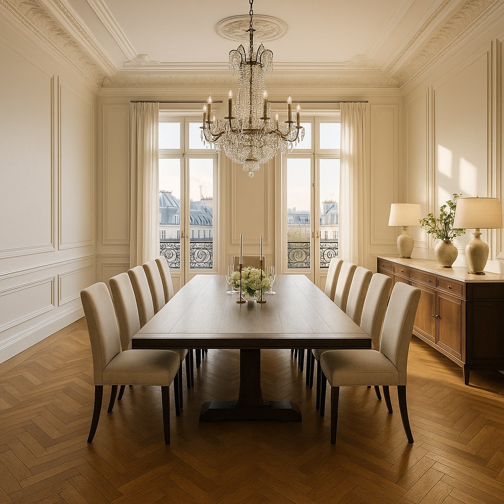 Meubles de luxe dans le 16e arrondissement : salle à manger près du Trocadéro par Casa Padrino