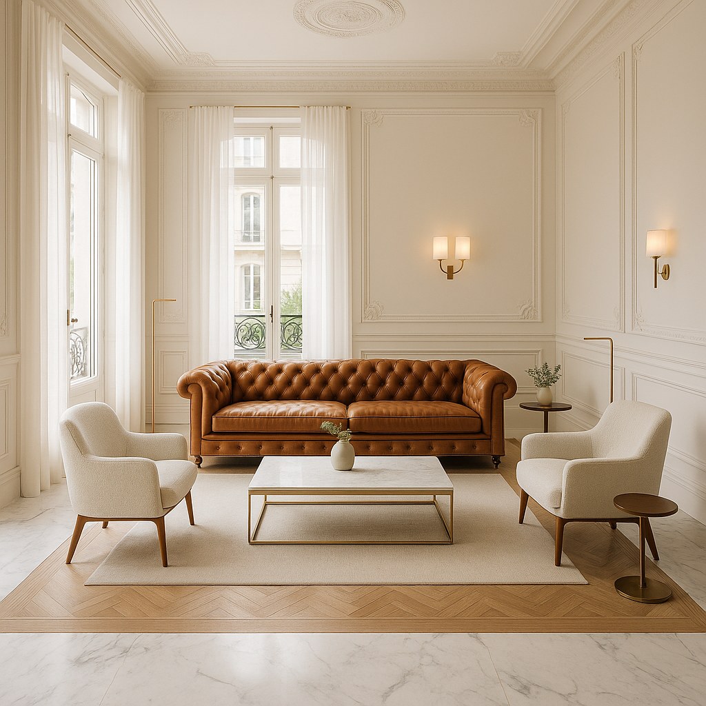 Meubles de luxe Paris hall d'hôtel avec fauteuils design de Casa Padrino