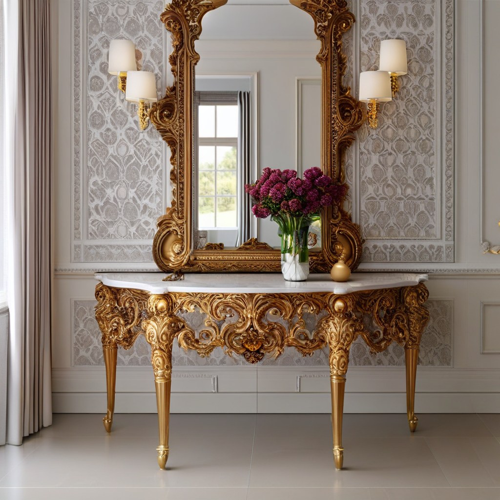 Miroir baroque dans un dressing de luxe par Casa Padrino