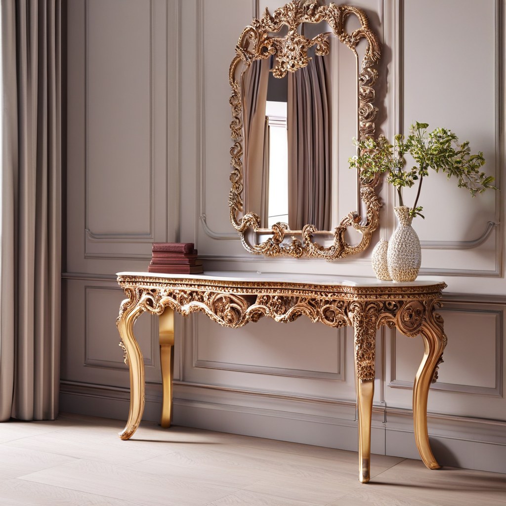 Miroir baroque mural orné dans un intérieur de villa par Casa Padrino
