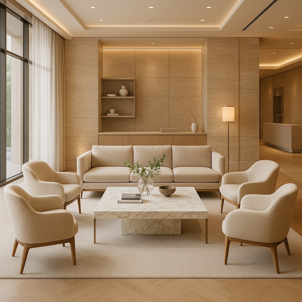Mobilier hôtelier pour lobby avec fauteuils de Casa Padrino