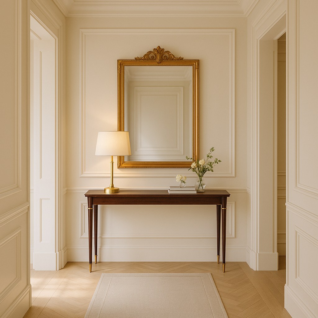 Έπιπλα ξενοδοχείου για διάδρομο με κονσόλα και καθρέφτη από την Casa Padrino