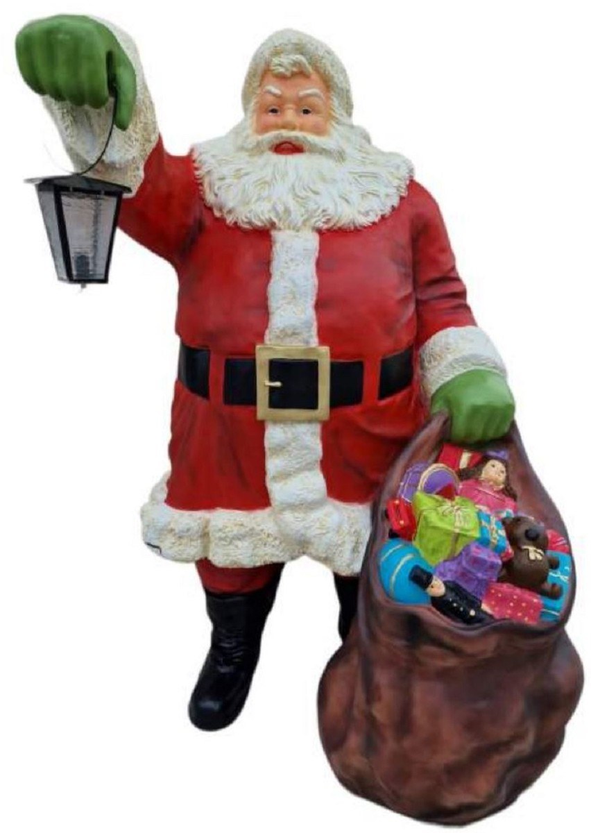 Babbo Natale con lanterna e sacco, 190 cm, decorazione natalizia di lusso per hotel, Casa Padrino