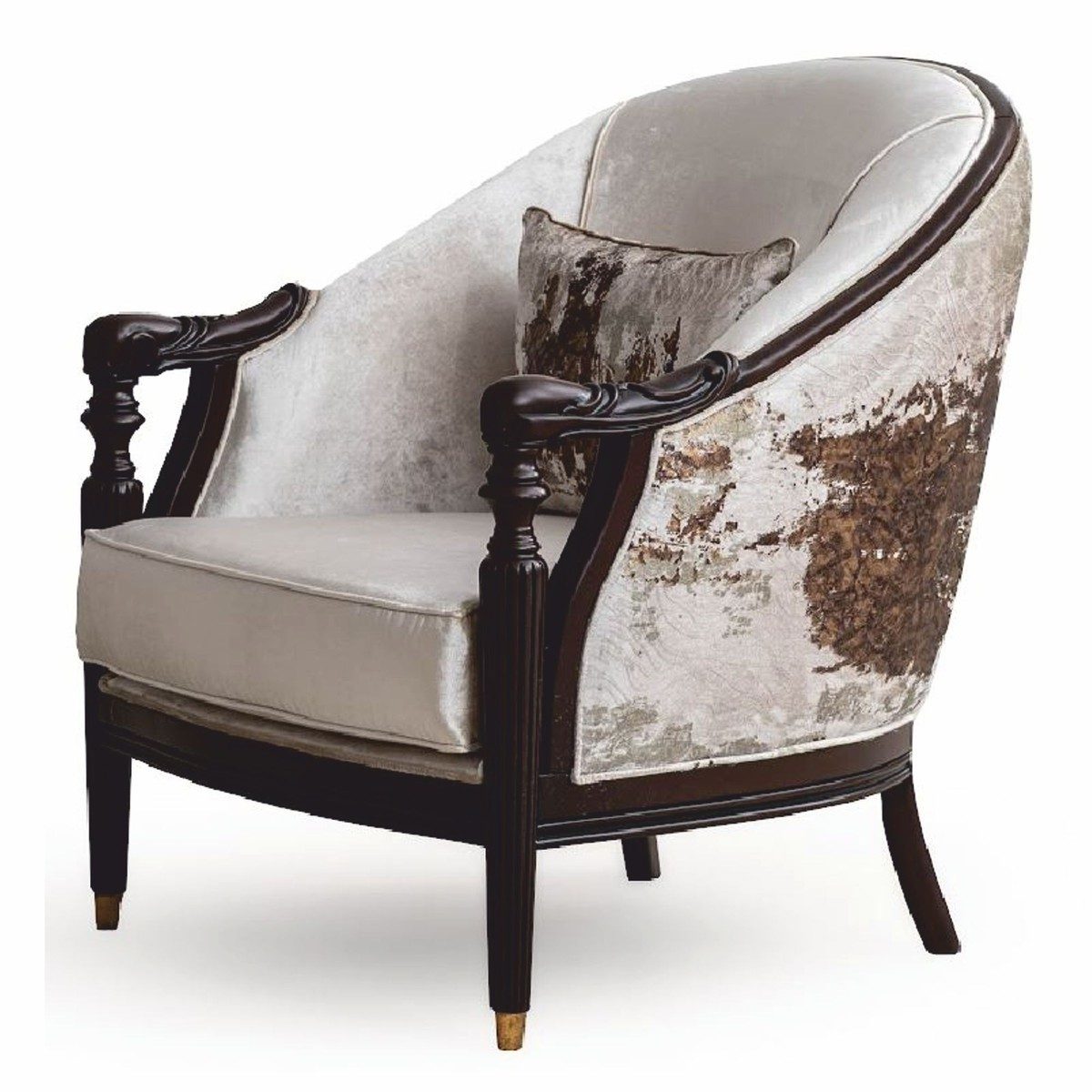 Casa Padrino qualità: poltrona barocca crema, marrone scuro e oro, larghezza 85 cm