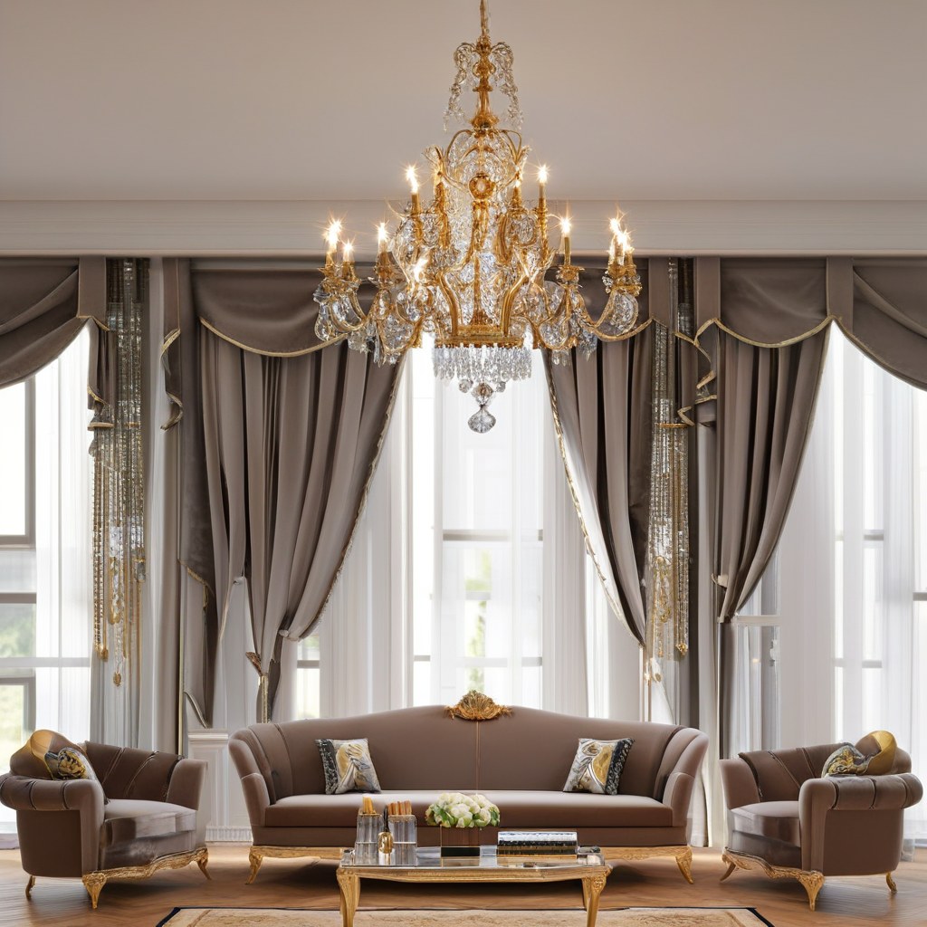 Ensemble barocco in una lobby d'hotel con poltrone dorate e pavimento in marmo