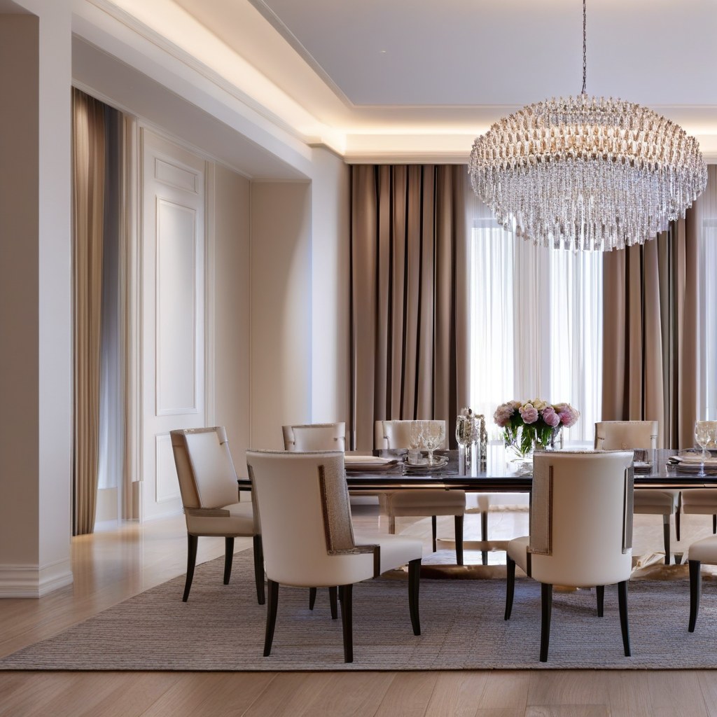 Mobili di lusso Bari - elegante sala da pranzo con lampadario di Casa Padrino