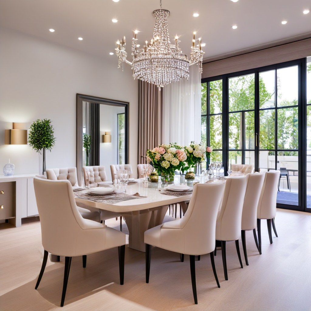Mobili di lusso Catania - elegante sala da pranzo con lampadario di Casa Padrino