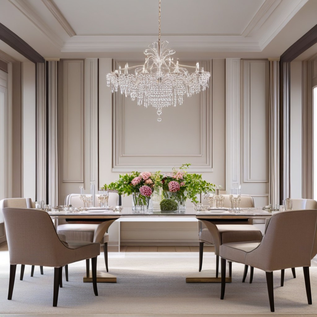 Mobili di lusso Firenze - elegante sala da pranzo con lampadario di Casa Padrino