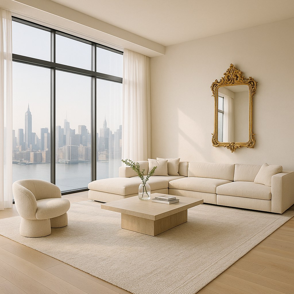Mobili di lusso Milano - attico zona giorno con mobili di design di Casa Padrino