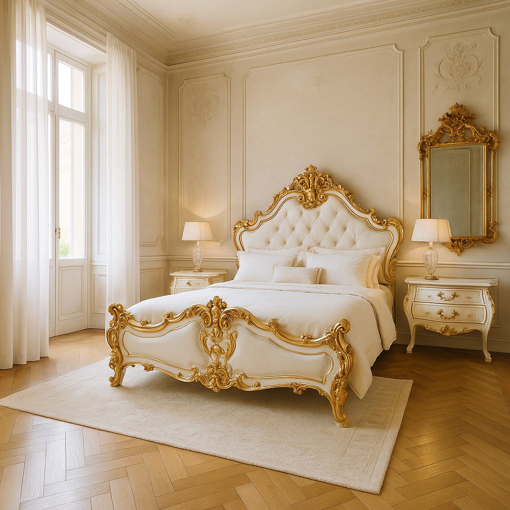 Mobili di lusso Milano - camera da letto barocca in villa di Casa Padrino
