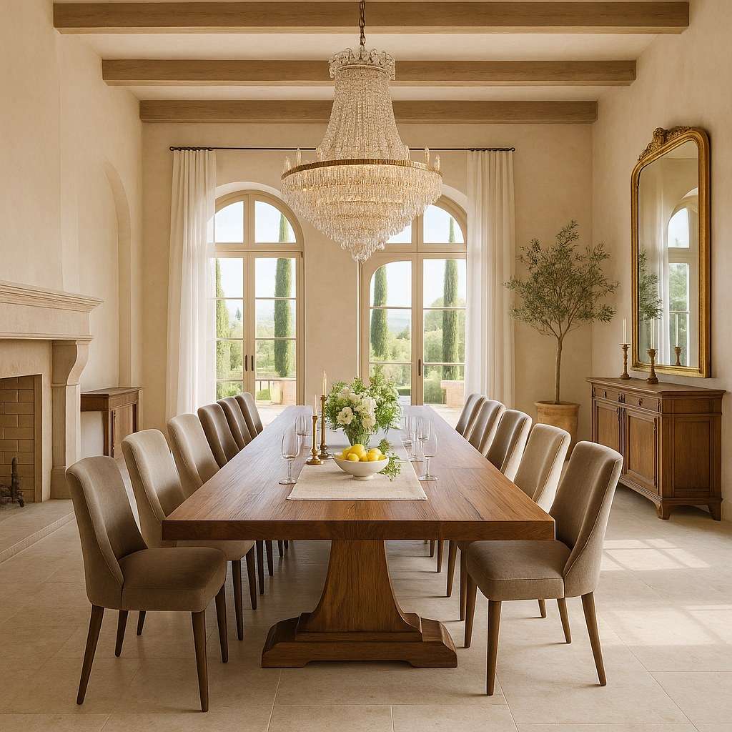 Mobili di lusso Napoli - elegante sala da pranzo con lampadario di Casa Padrino