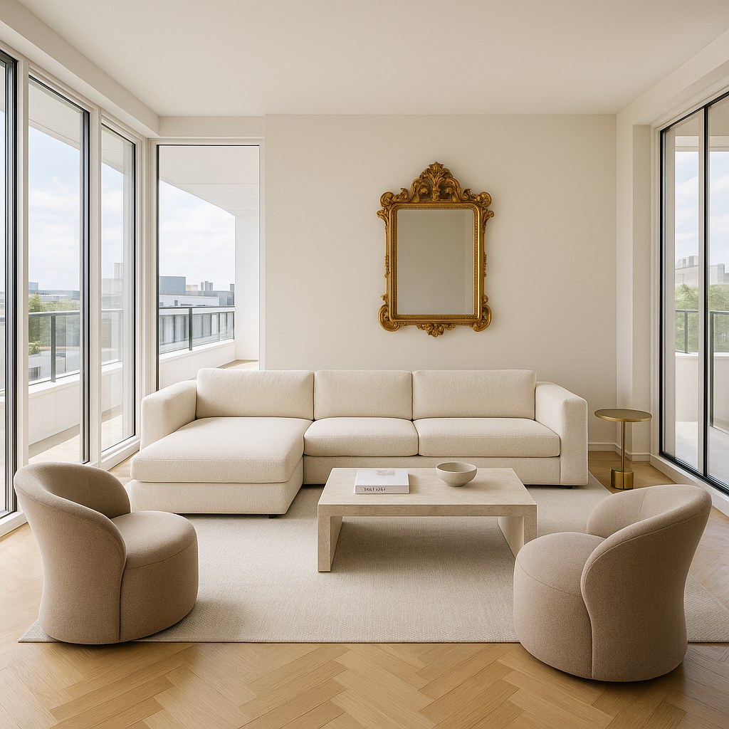Mobili di lusso Torino - attico zona giorno con mobili di design di Casa Padrino
