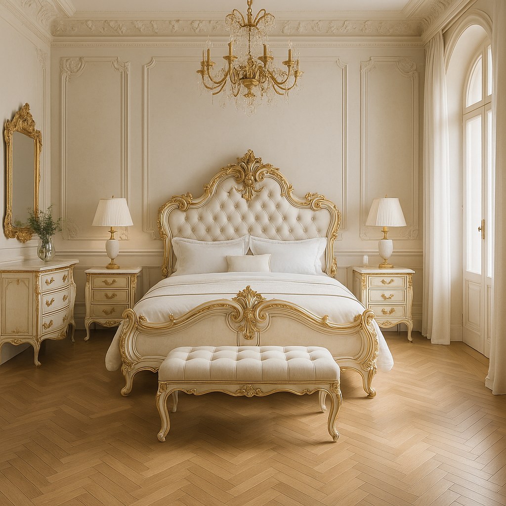 Mobili di lusso Torino - camera da letto barocca in villa di Casa Padrino