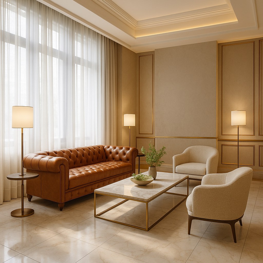 Mobili di lusso Torino - lounge d'albergo con poltrone di design di Casa Padrino