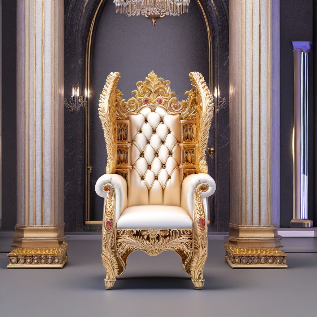 Sontuoso trono VIP in velluto rosso in uno studio televisivo per un'intervista di Casa Padrino