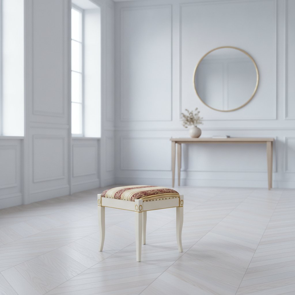 Barockpall i bordeauxrött, creme och guld i en ljus svensk hall från Casa Padrino