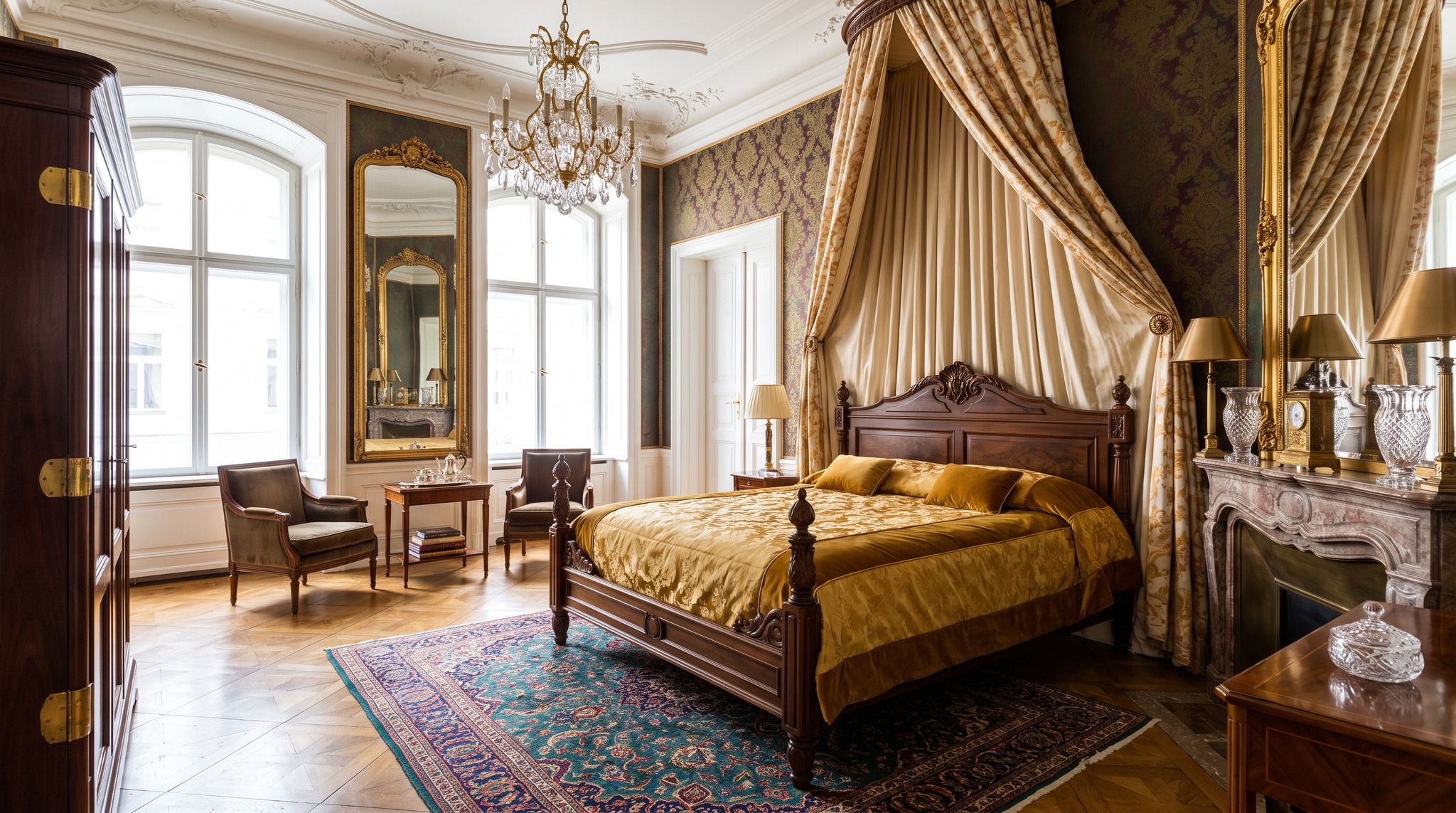 Letto a baldacchino: quale altezza del soffitto è necessaria per il tessuto