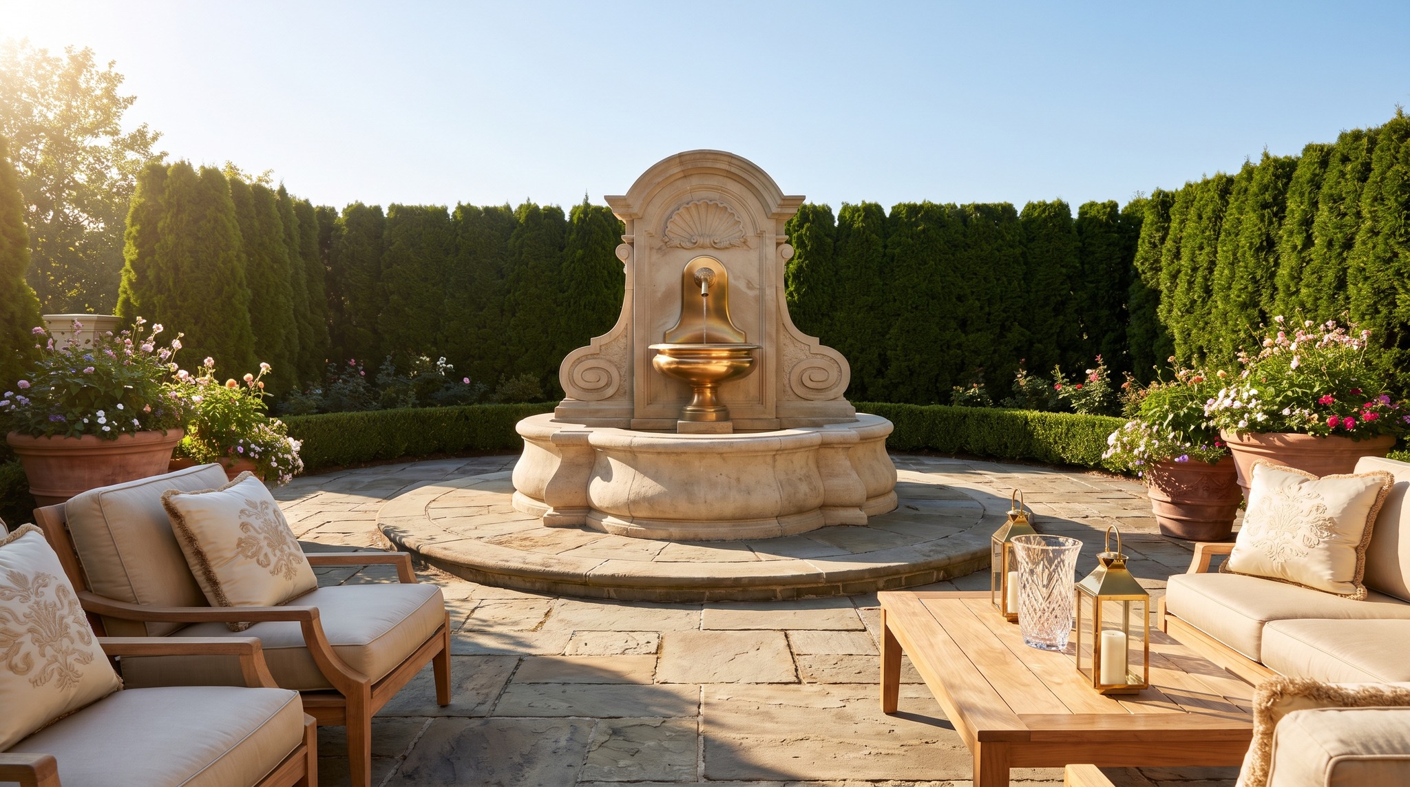 Fountain at the Property Line: What Distance to Neighbors