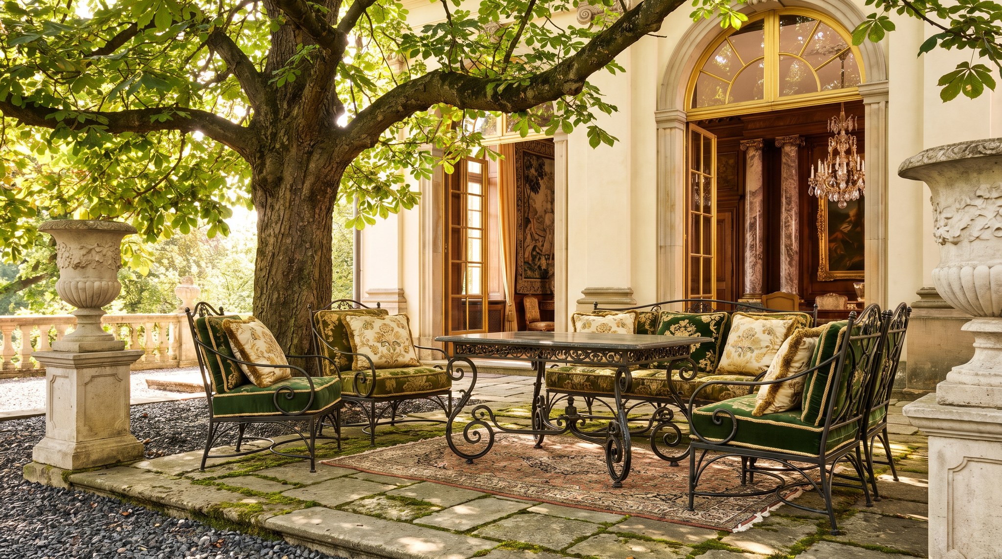 Garden Furniture Under Trees: Materials, Moss and Leaf Fall