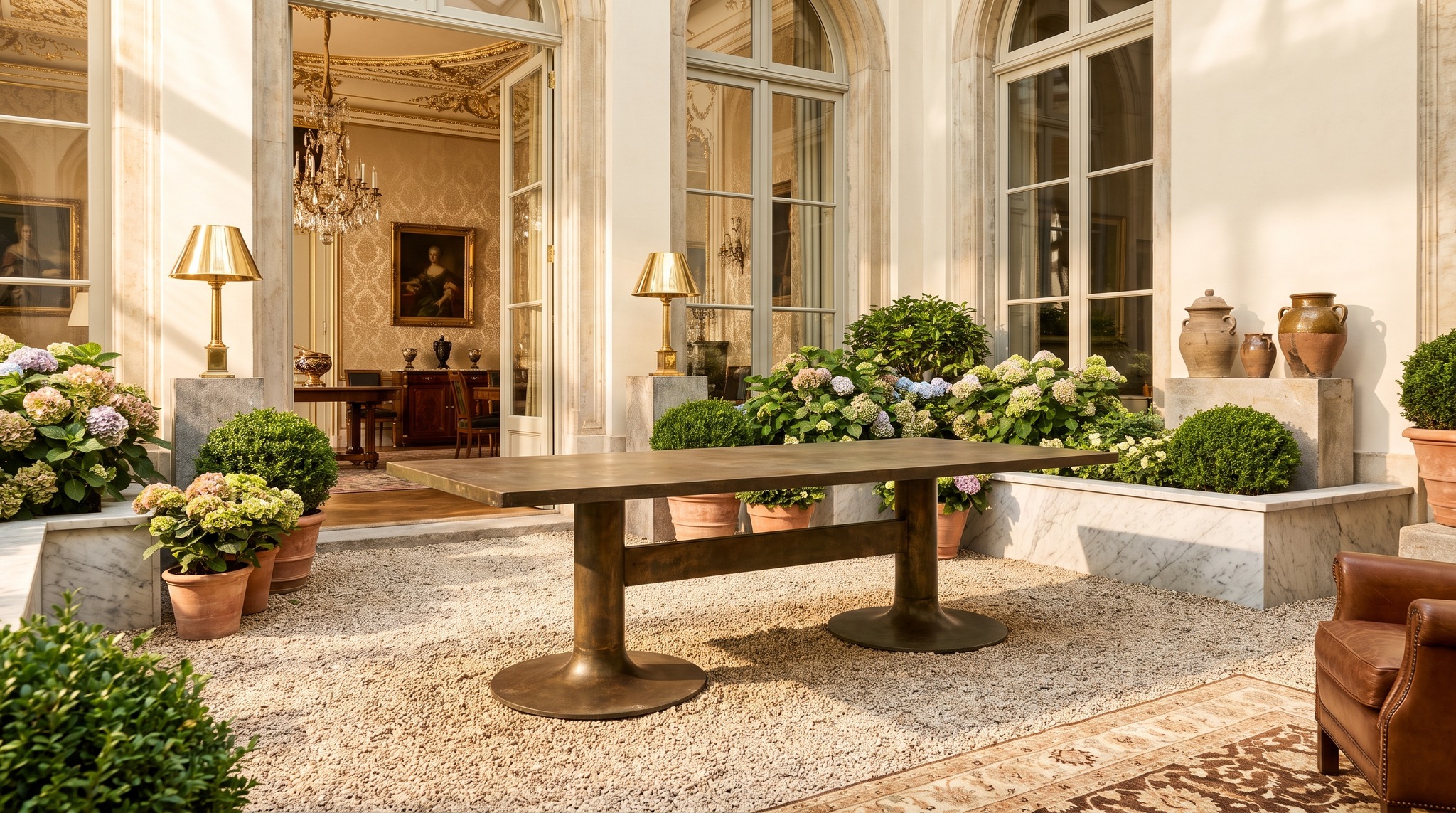 Mesa de jardín sobre grava: qué forma de pata no se hunde