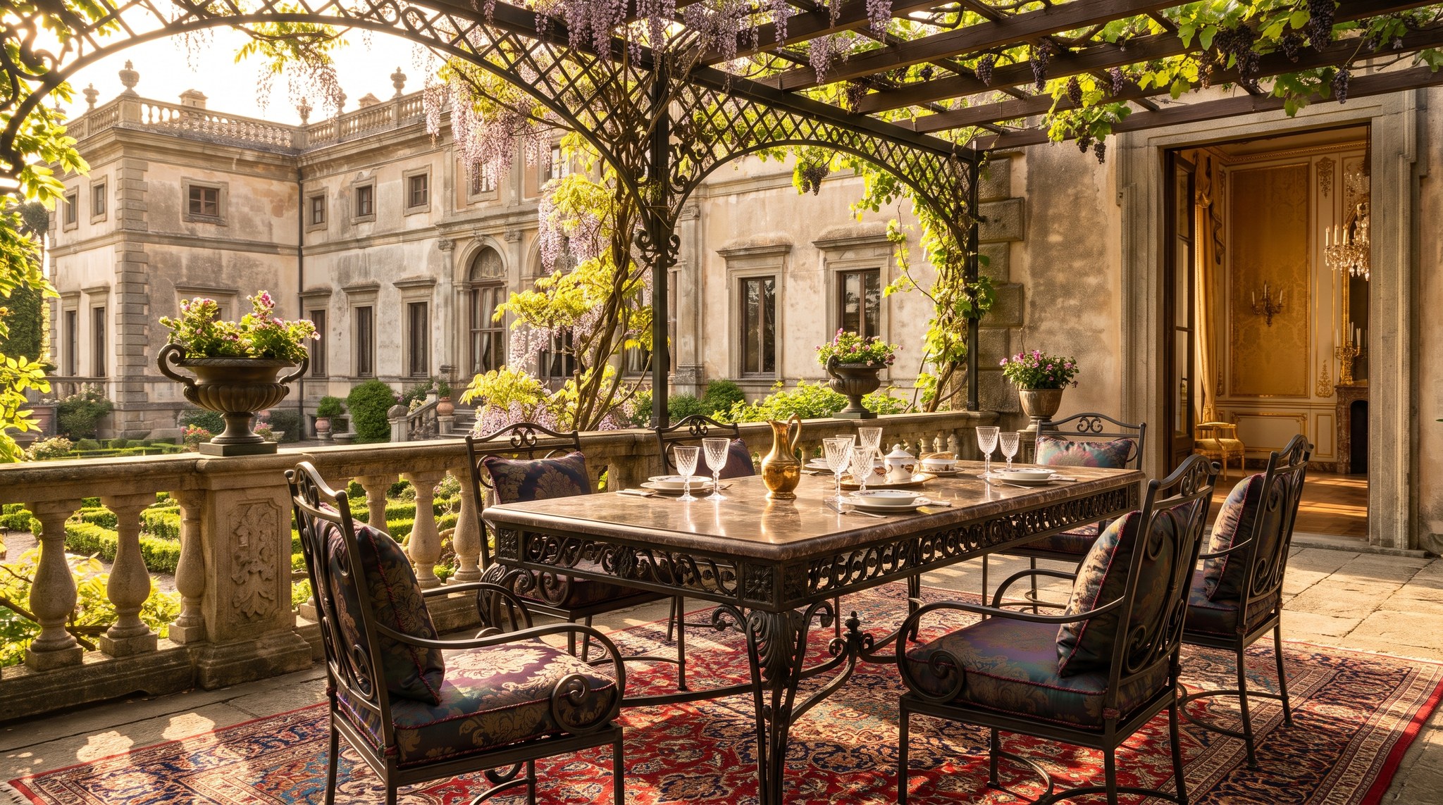 Table de jardin sous la pergola : quelle forme convient le mieux