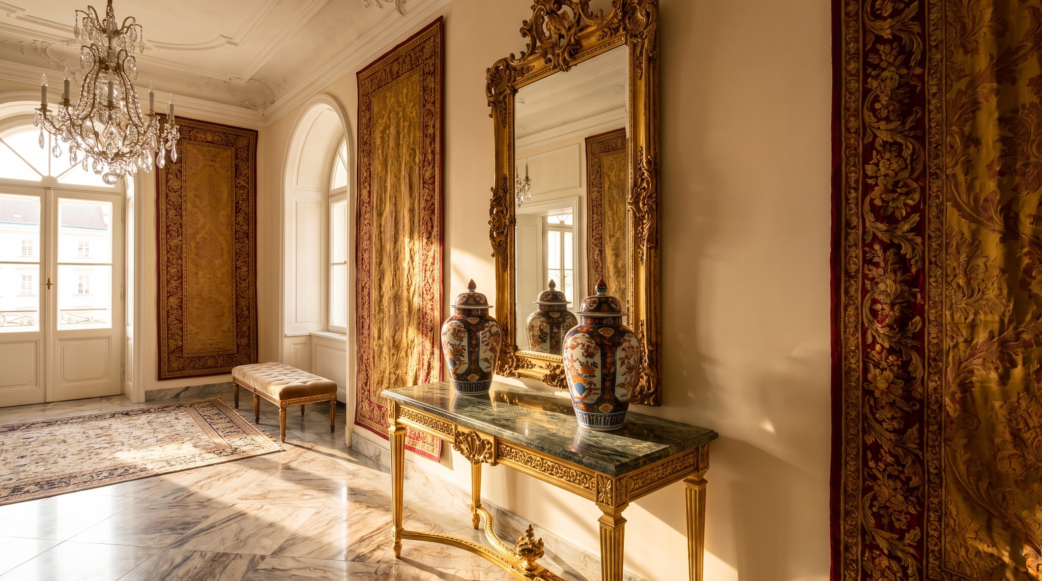 Console Table Under the Mirror: Which Depth Does Not Get in the Way