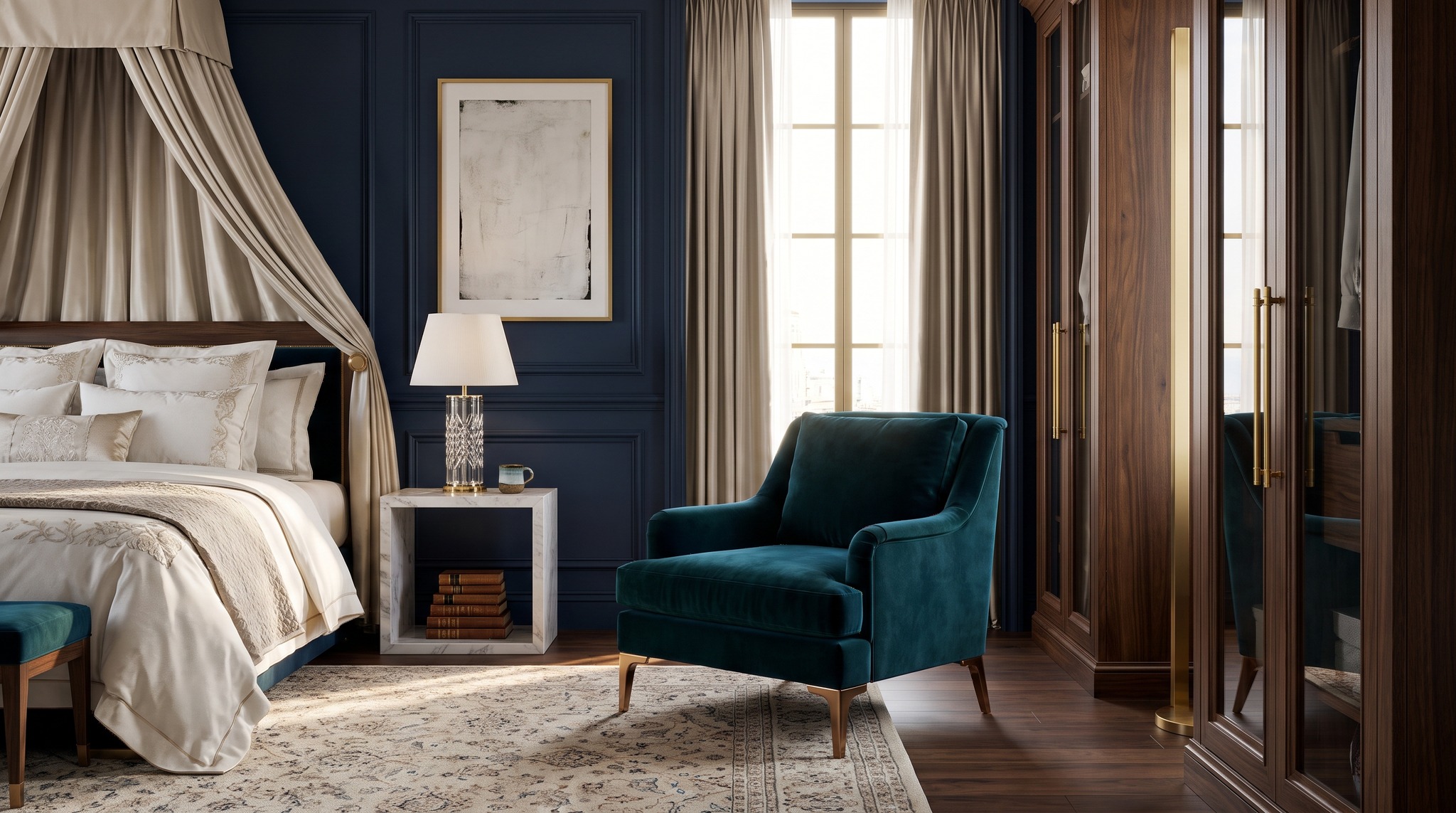 Sessel im Schlafzimmer: Die richtige Position zwischen Bett und Schrank