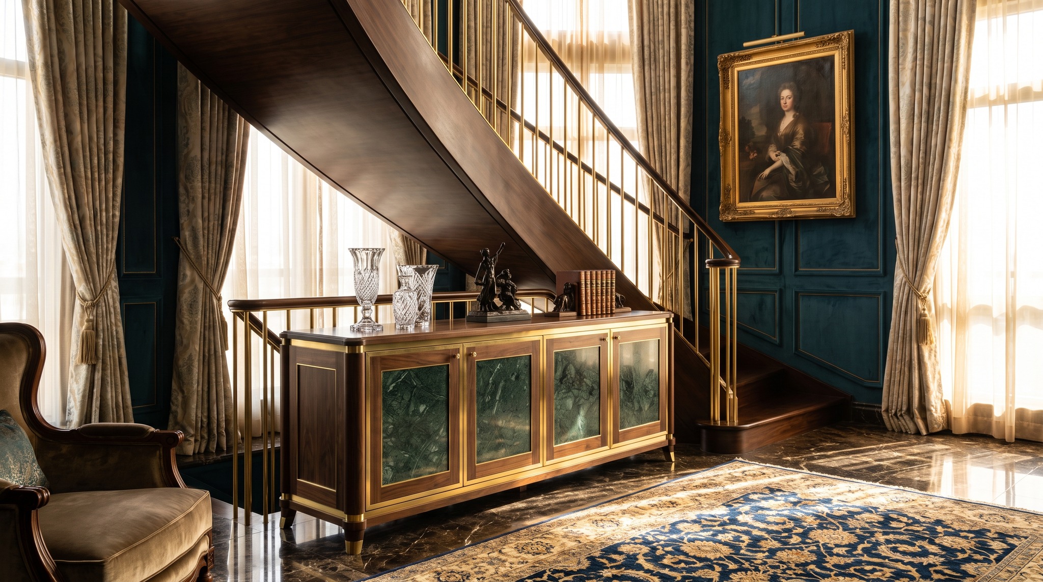 Sideboard unter der Treppe: welche Höhe bei Schräge passt