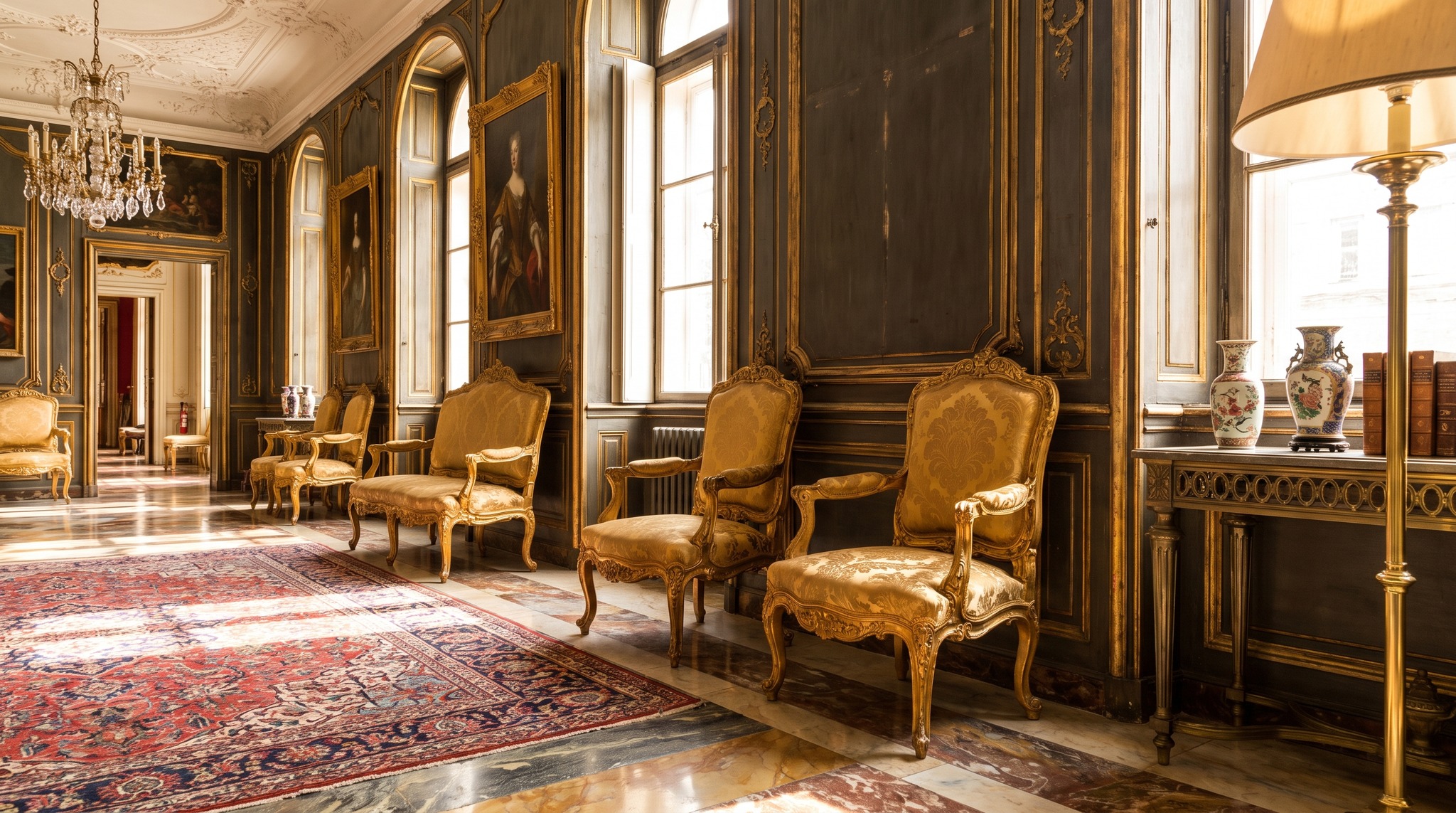 Row of chairs against the wall: when it creates order and when it looks stiff