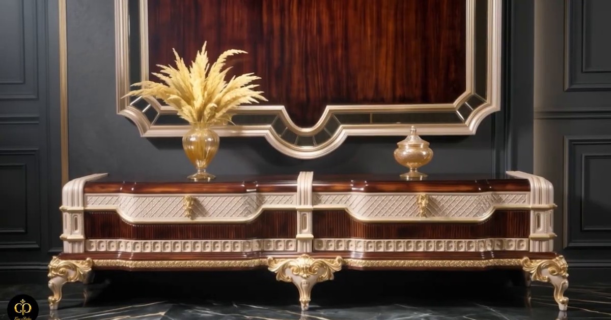 Muebles de TV y vitrinas barrocas de lujo de Casa Padrino: muebles suntuosos para la sala de estar, el salón y el hotel
