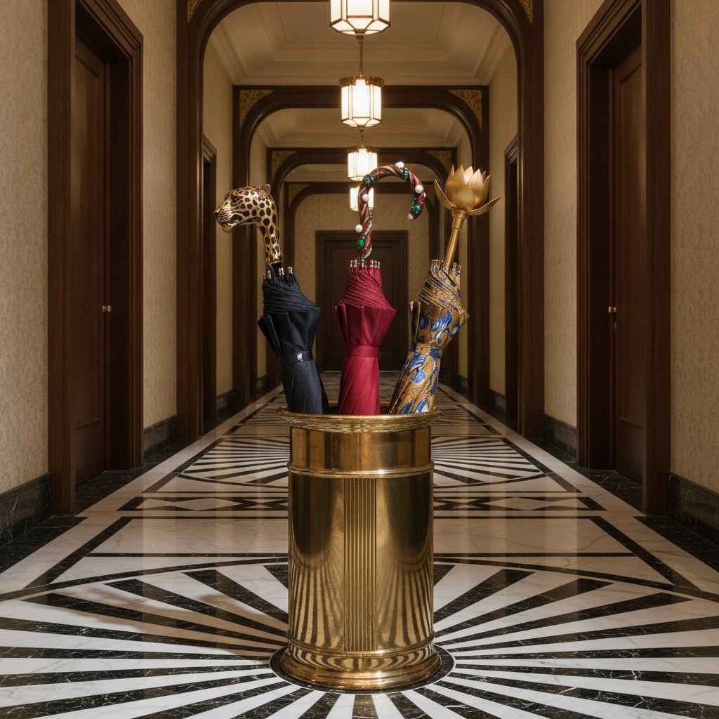 Designer Umbrellas: Three Signatures, Three Entrances