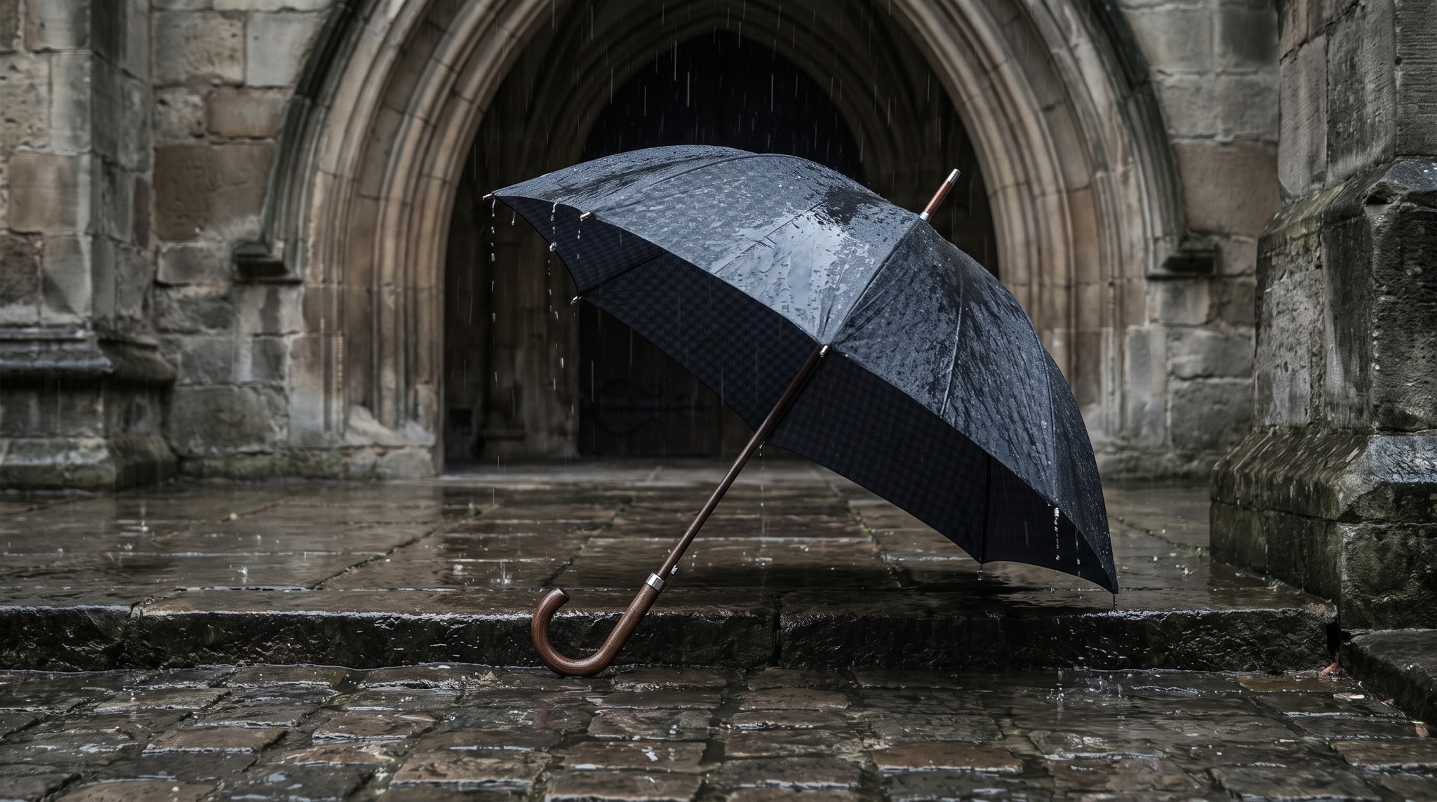 The Umbrella at Church: Entrance, Holy Water Font, Storage