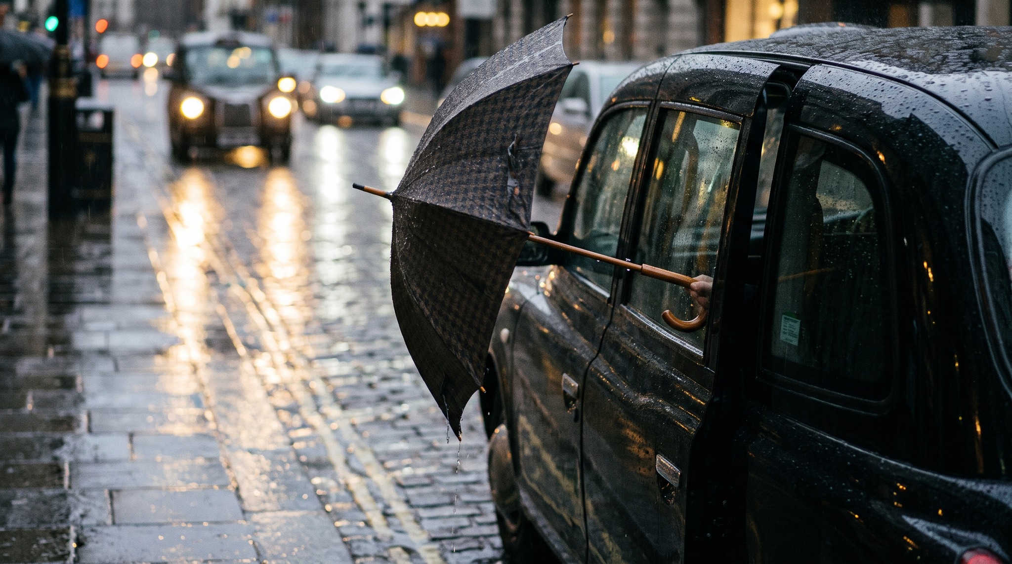 Umbrellas in Taxis: Getting In, Getting Out and Managing Limited Space
