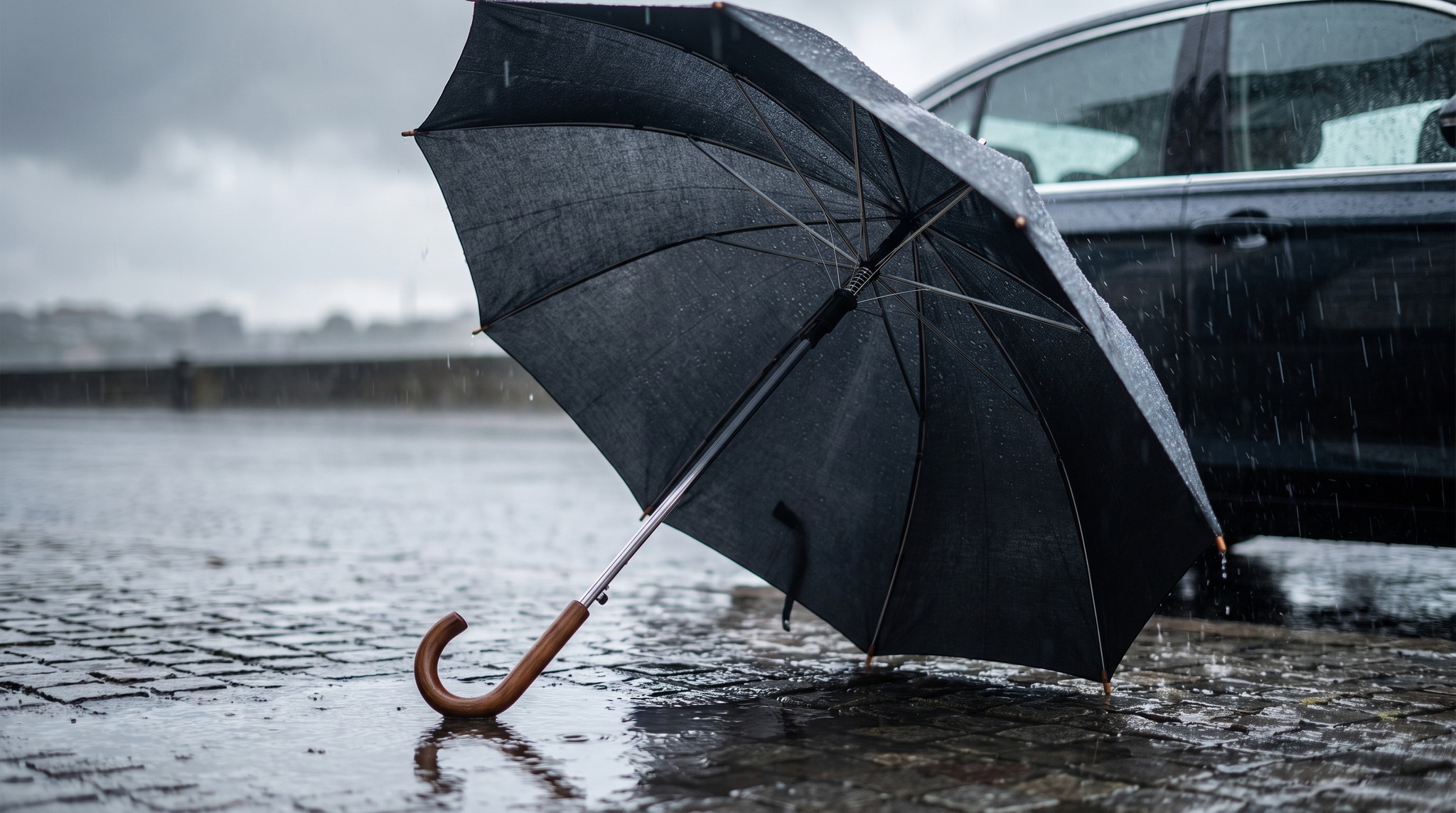Schirm und Kindersitz: Abholen im Regen ohne nasse Sitze