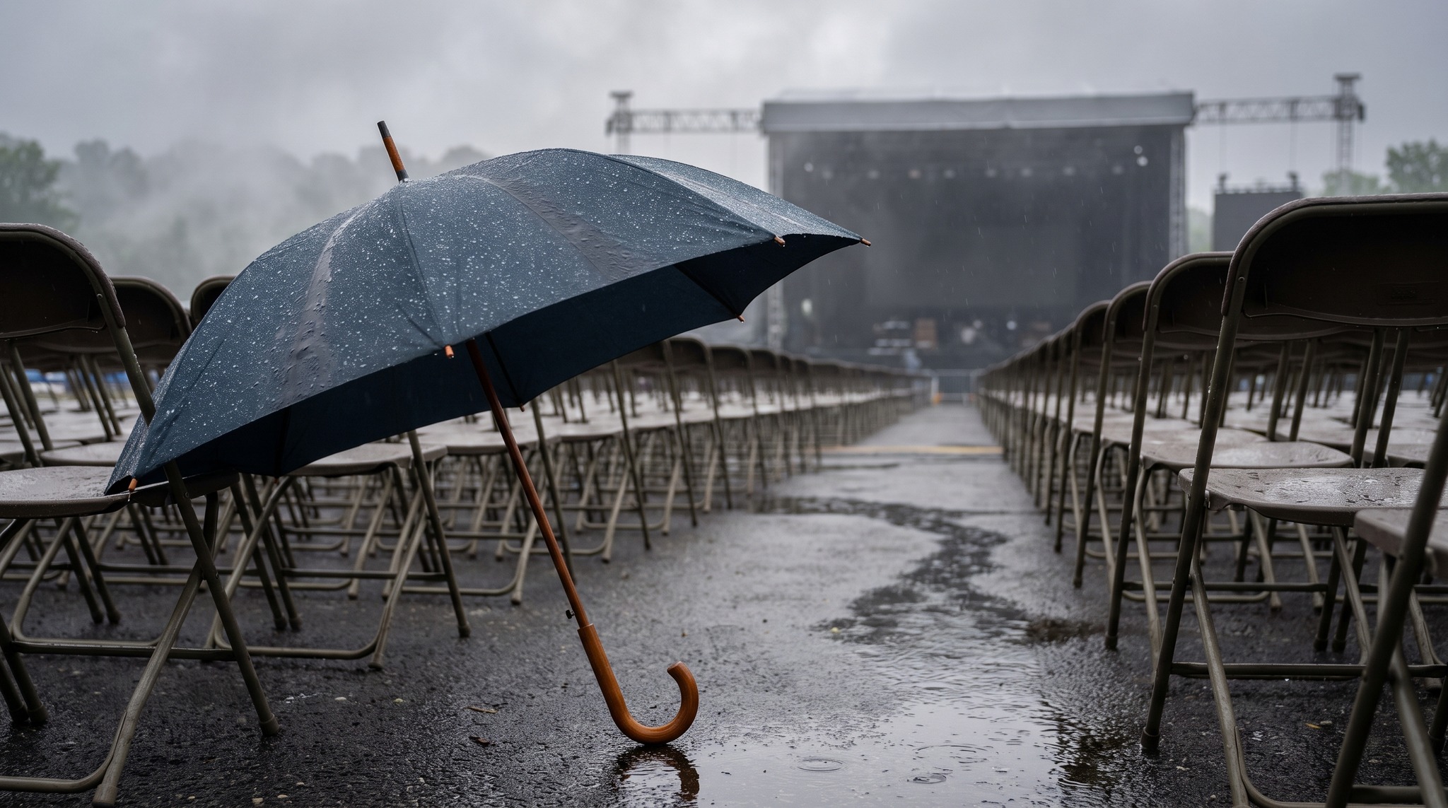 Umbrellas at Outdoor Concerts: Seating, Neighbours, Visibility