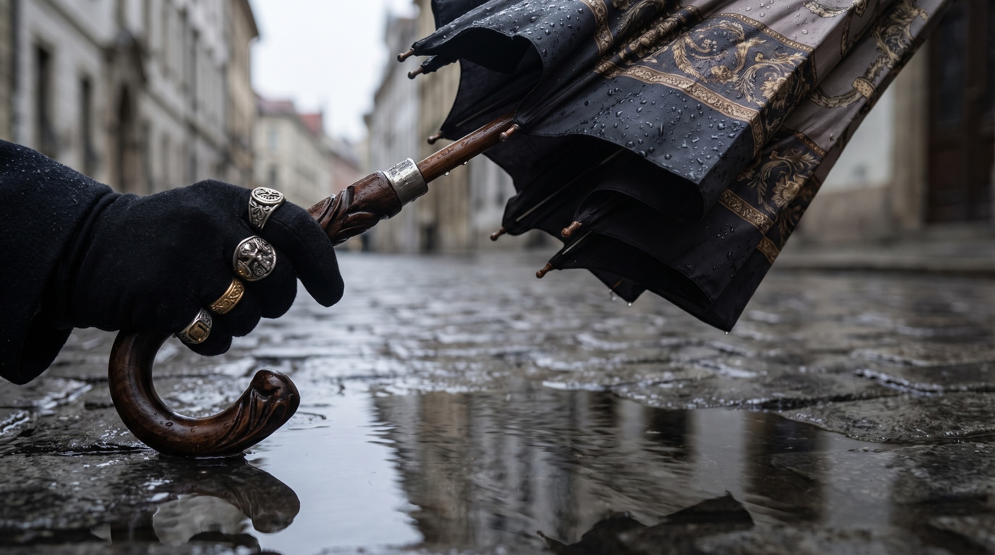 Combining Umbrellas and Jewellery: Metal, Stone and Water