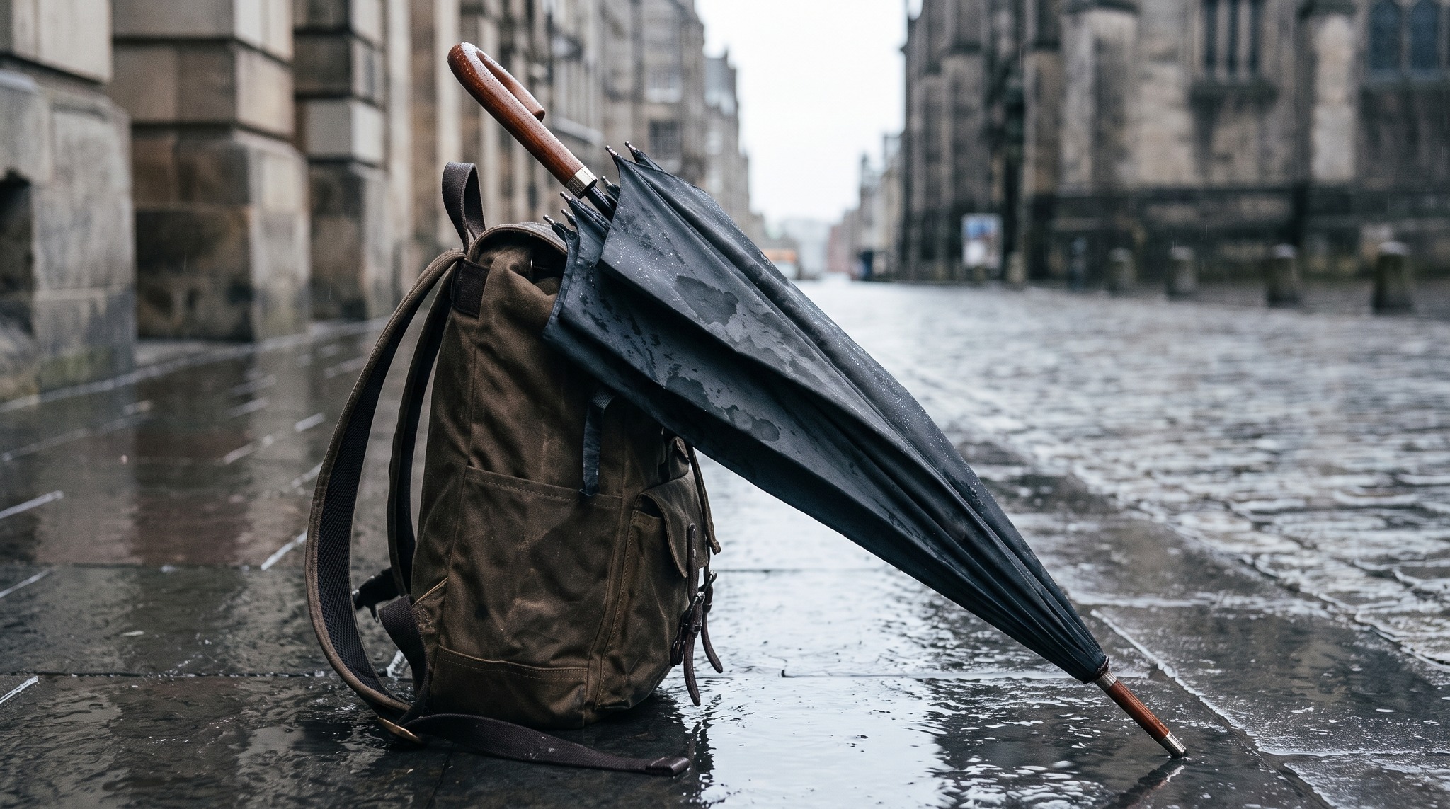 Folding Umbrella in Backpack: Keeping Contents Dry