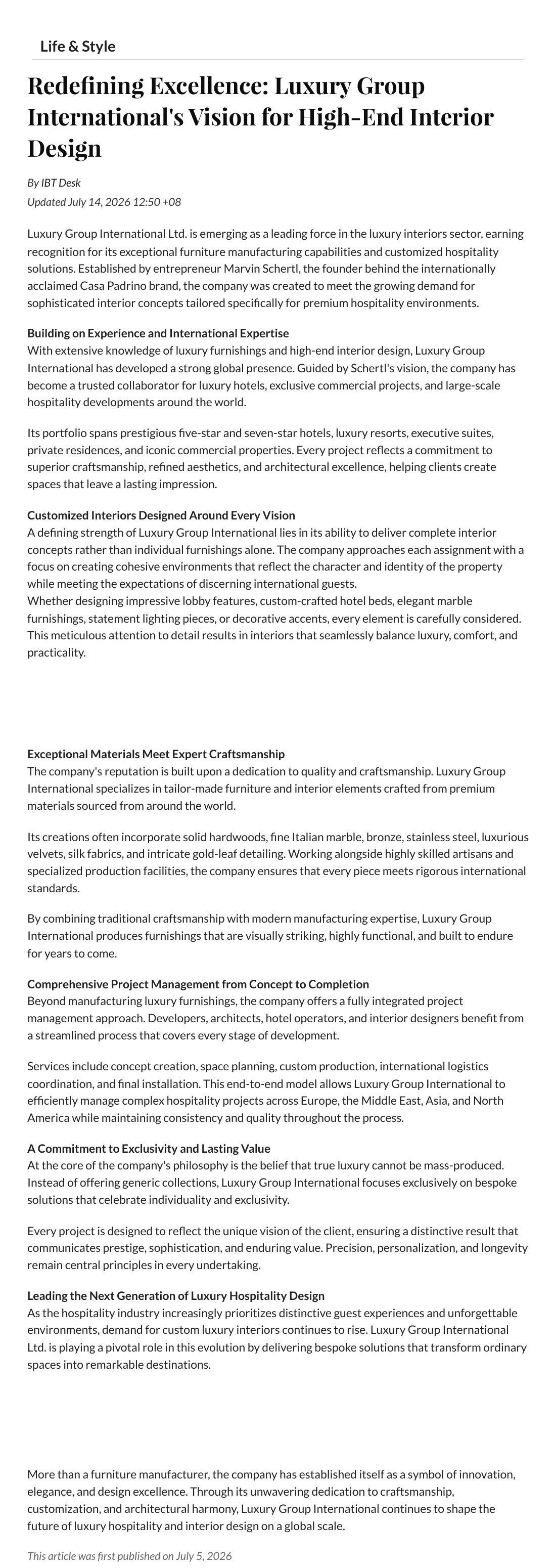 El artículo del International Business Times del 5 de julio de 2026