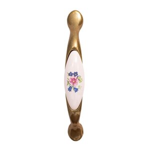 Tirador de porcelana, flor azul