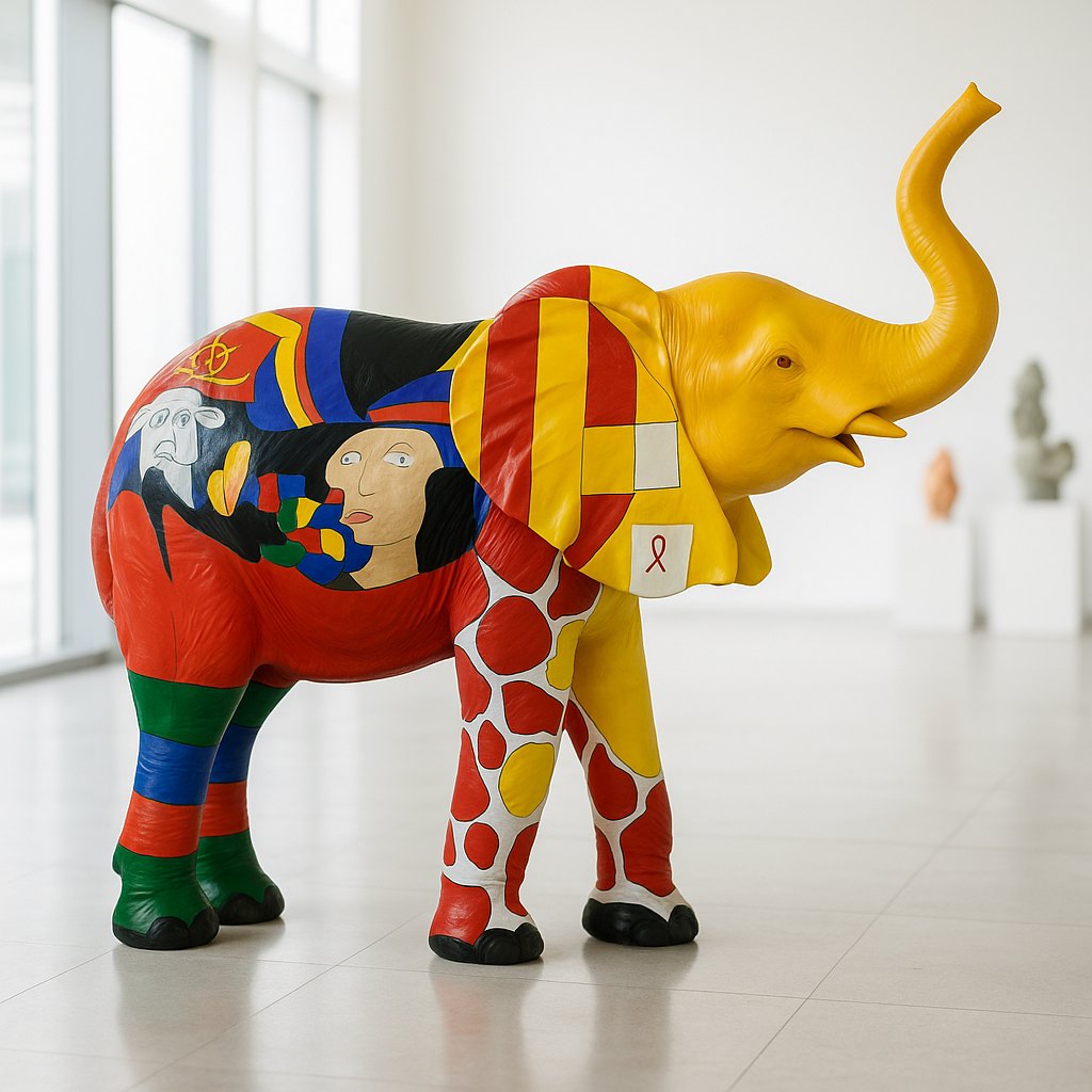 Elephant Figures presented in open showroom, fiberglass design
