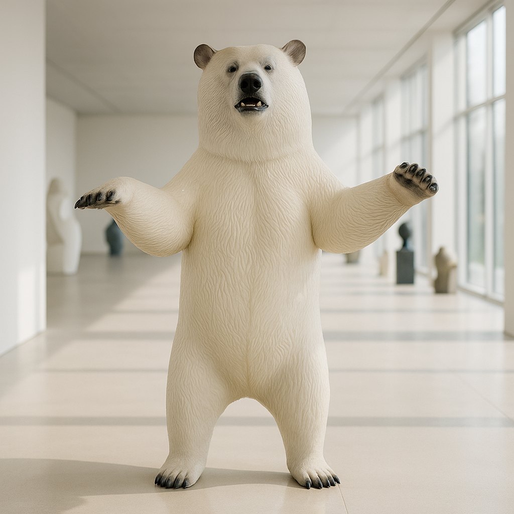 Bear Figures with natural stone backdrop, resin composition
