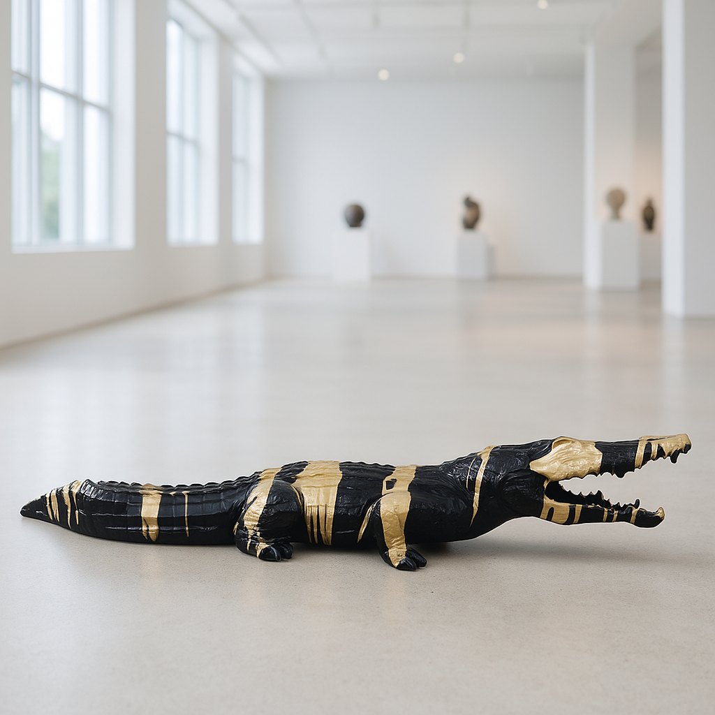 Crocodile Figures in airy space, fiberglass design