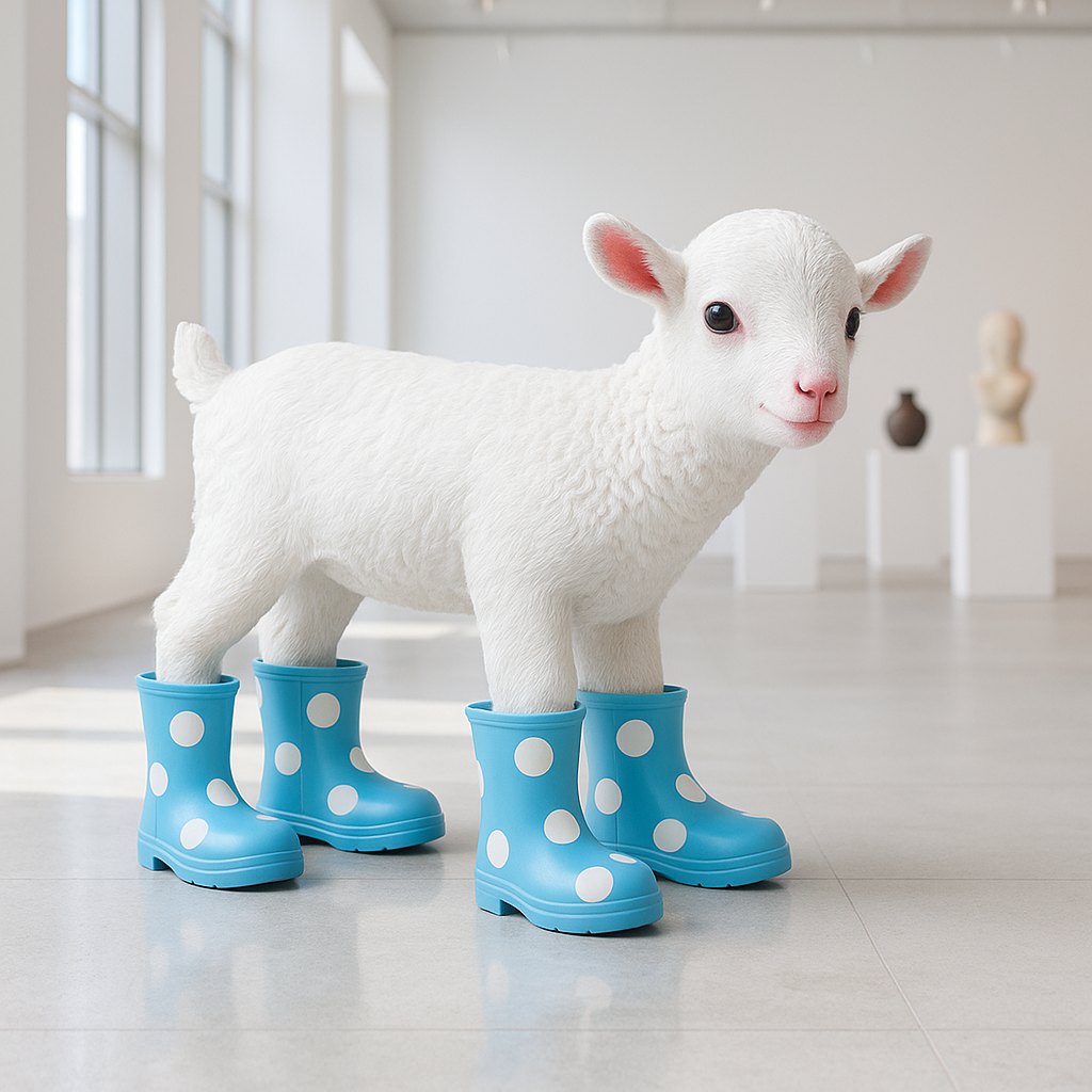 Goat Figures displayed on natural stone flooring