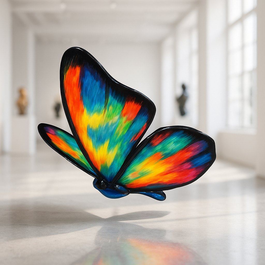 Butterfly Figures crafted from fiberglass in exhibition