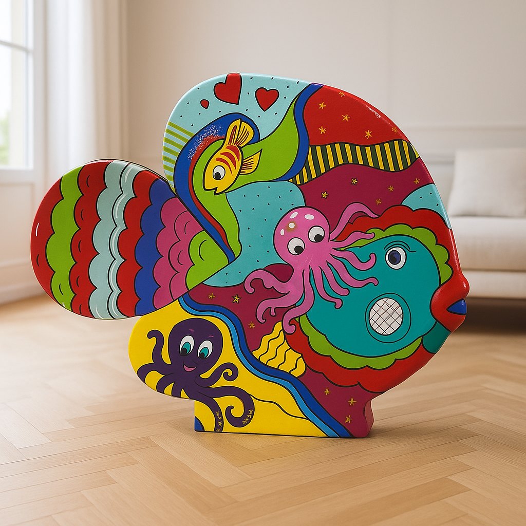 Esculturas de Peces adornan el salón elegante